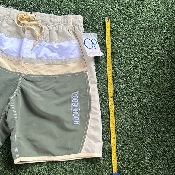 Vintage 90s NWT Ocean Pacific OP Swim Shorts Trunks Green Yellow - Picture 3 of 8